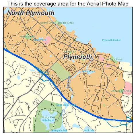 Aerial Photography Map of Plymouth, MA Massachusetts