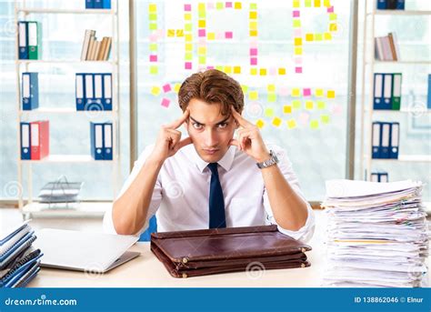 The Busy Businessman Working in the Office Stock Photo - Image of note ...