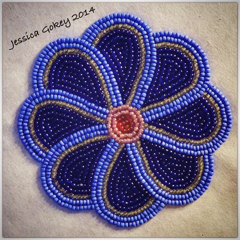 Beaded Flower: Jessica Gokey 2014 | Bead embroidery patterns, Beaded embroidery, Beadwork patterns