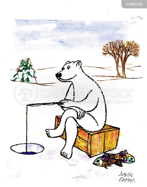 Polar Bear Fishing Cartoons and Comics - funny pictures from CartoonStock