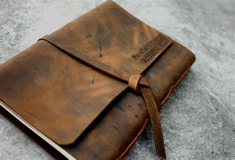 Monogrammed Leather Journals, Monogrammed Leather Notebook