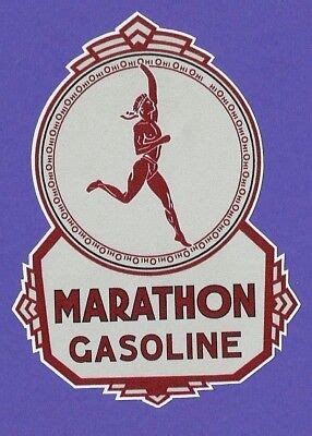 MARATHON GASOLINE LOGO PROMO STICKER / DECAL GARAGE GAS STATION PETROL OILS | eBay