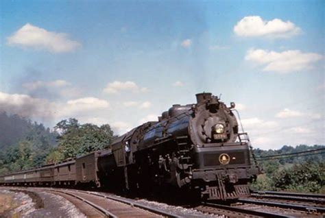 Baltimore & Ohio 4-8-2 #5579 (T-3b) with a heavyweight passenger consist traveling over what ...