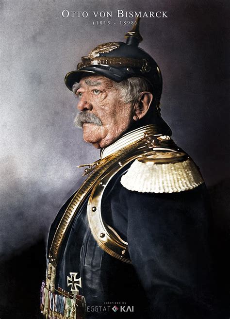 Otto von Bismarck, 'Iron Chancellor' of the German Empire, at age of 79, 1894, colorized by me ...