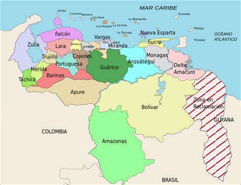 Map of the venezuela