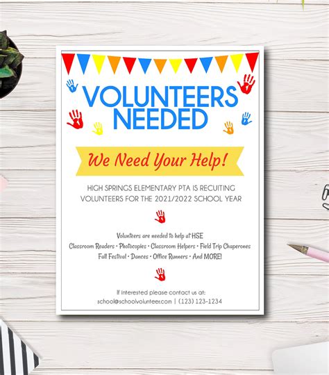 Volunteers Needed Flyer Template Back to School Flyer | Etsy