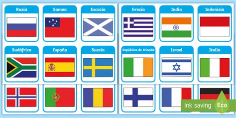 Tarjetas de vocabulario: Países y banderas (Teacher-Made)