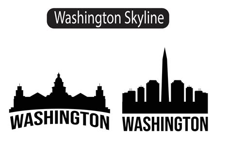 Washington DC city skyline silhouette 7554623 Vector Art at Vecteezy