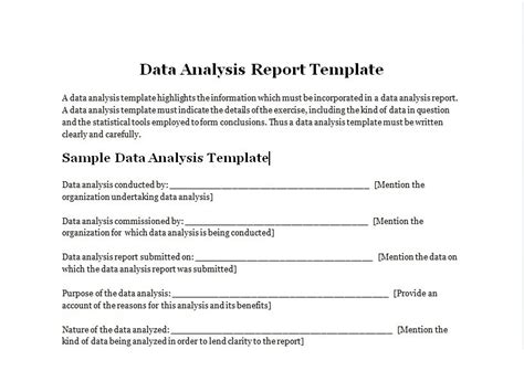 Data Analysis Report Template - Excel Tmp