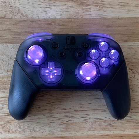 CUSTOM Pro Controller Nintendo SWITCH Black LED Mod Backlight - Etsy