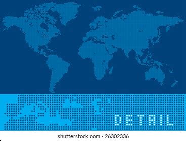 Pixel World Map Stock Vector (Royalty Free) 26302336 | Shutterstock