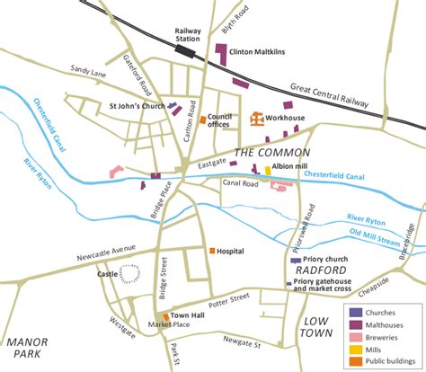 The Nottinghamshire Heritage Gateway > Places > Worksop > Map of ...