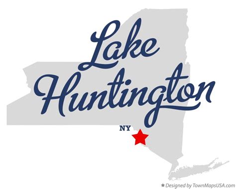 Map of Lake Huntington, NY, New York