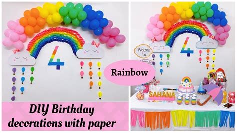 Rainbow Birthday Banner Rainbow Birthday Decorations ...