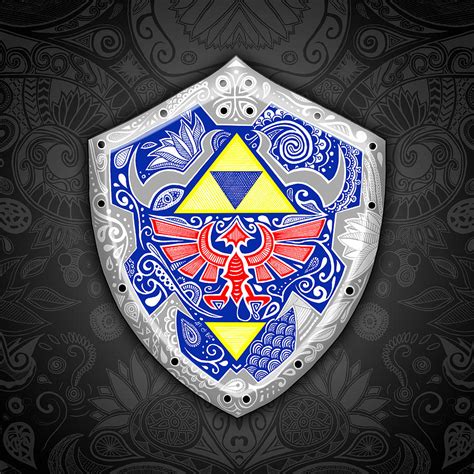 Zelda - Link Shield Drawing by Art Et Be