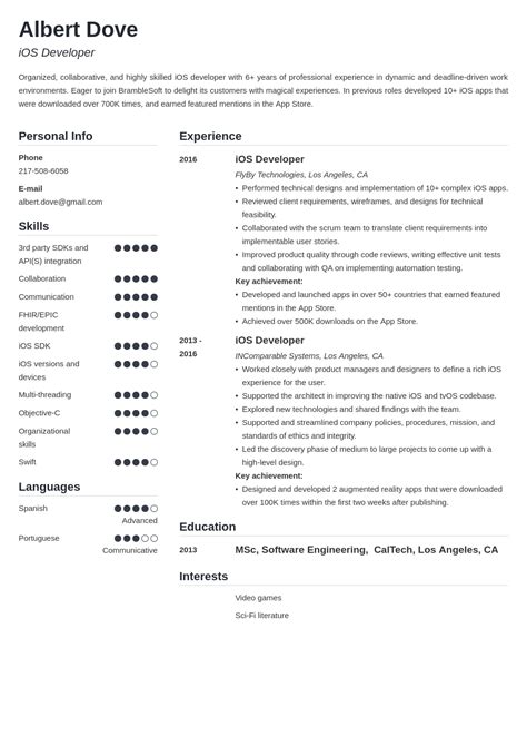 iOS Developer Resume: Sample & Writing Guide [20+ Tips]