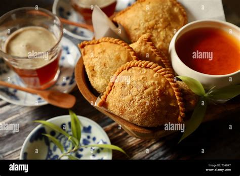 Jalangkote. Traditional fried puff pastry with vegetables filling from ...