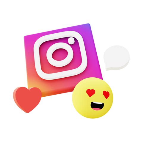 3d illustration icon of instagram love comment with emoji for UI UX web ...