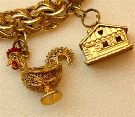 Wonderfully Rare Vintage Charm Bracelet at 1stDibs | vintage gold charm ...