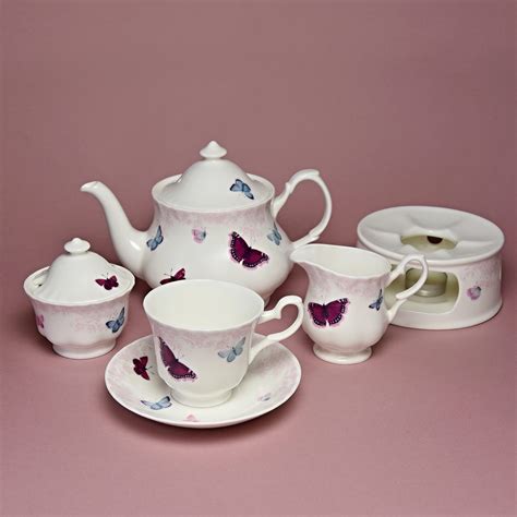 Butterfly: Tea Set, 16 pcs., English Fine Bone China, Roy Kirkham ...