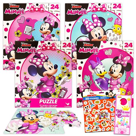 Buy Disney Minnie Mouse Jigsaw Puzzle Bundle - 4 Pack Minnie Mouse ...