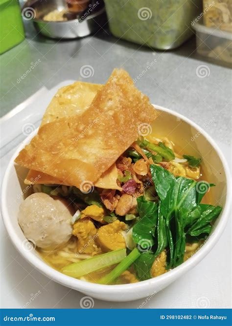 Chicken Noodles from Indonesian Street Food Stock Photo - Image of indonesia, street: 298102482