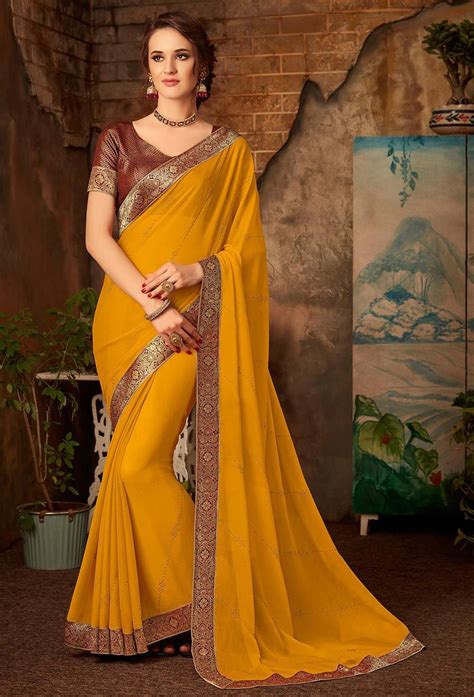 Chiffon #Sarees is very #light #weight #sari, it is semi-transparent due to the #highly twisting ...