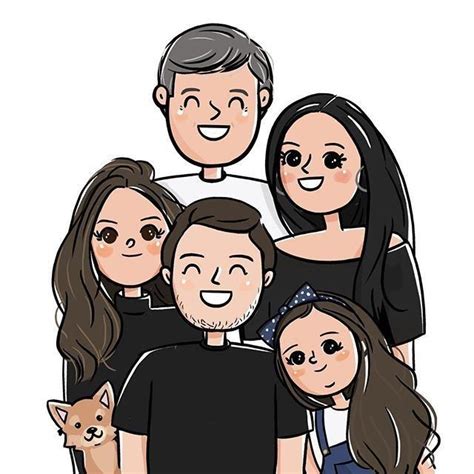 Familia | Familia de 5, Familia ilustracion, Dibujos bonitos