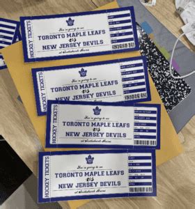 Toronto Maple Leafs Game Ticket Gift Voucher | Printable Surprise ...