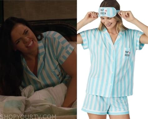 Bunk'd: Season 4 Episode 2 Lou's Striped Blue Pajamas | Shop Your TV