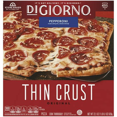 DIGIORNO Pepperoni Frozen Pizza with Original Thin Crust, 22.1 oz. - Walmart.com - Walmart.com