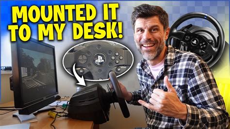 I mounted a Thrustmaster T300 to my desk - YouTube