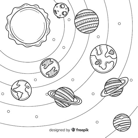 Free Vector | Lovely hand drawn solar system composition