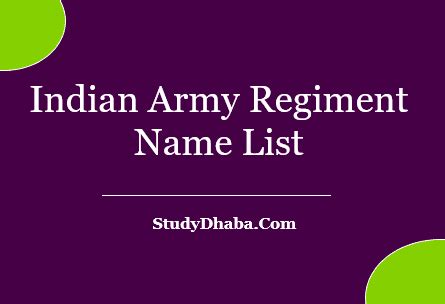 Indian Army Regiment Name List 2023 -Full Details Latest Updated