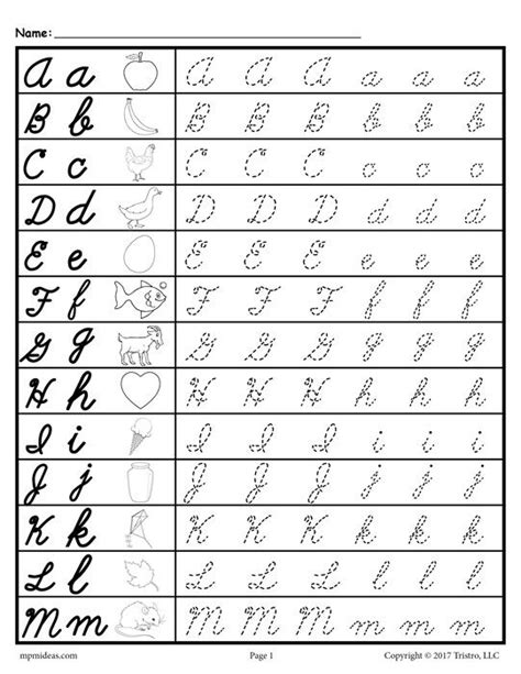 Cursive Uppercase and Lowercase Letter Tracing Worksheets! | Cursive writing worksheets, Writing ...