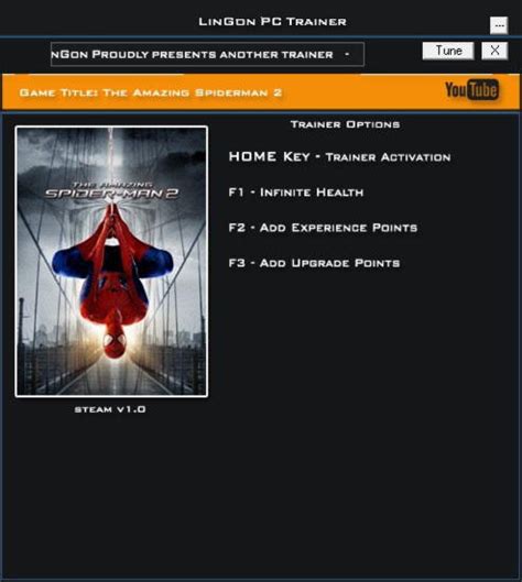 The Amazing Spider-Man 2 Trainer +3 v1.0 LinGon - download cheats, codes, trainers
