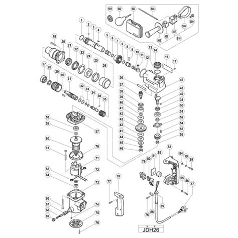 Hitachi 26MM HAMMER DRILL JDH26 Spare Parts