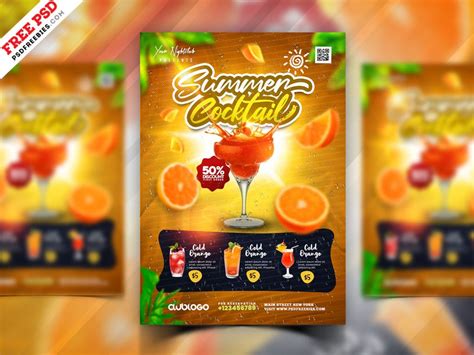 Cocktail Summer Flyer PSD Template | PSDFreebies.com