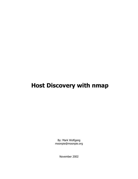 nmap Host Discovery Techniques