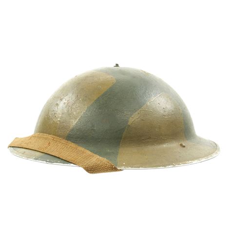 Original British WWII Brodie Mk1 Camouflage Helmet - Dated 1938 – International Military Antiques