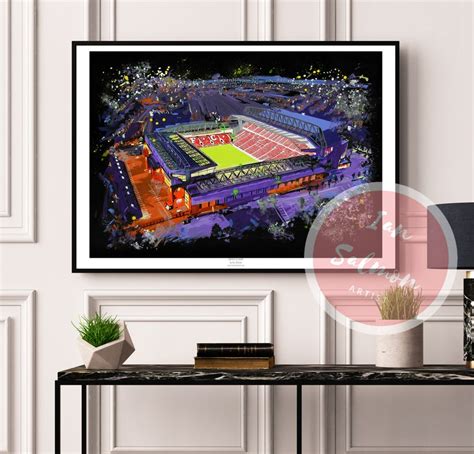 Anfield at Night Limited Edition Print Anfield Stadium | Etsy