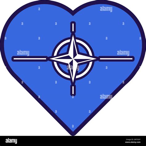 Patriot heart in national NATO flag colors. Festive element, attributes of NATO Independence Day ...