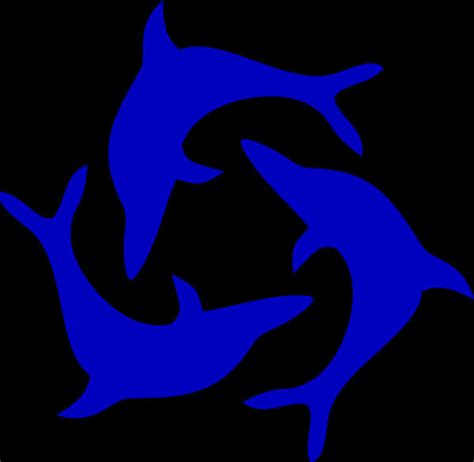 Download Blue Dolphin Silhouette Graphic | Wallpapers.com