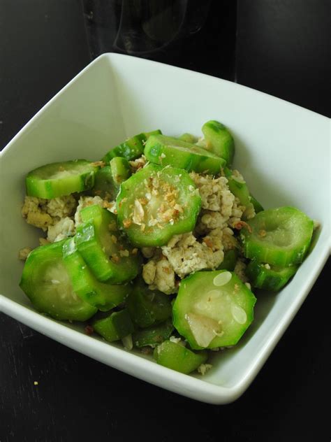 Stir Fried Chinese Okra with Eggs - Healthy Thai Recipes