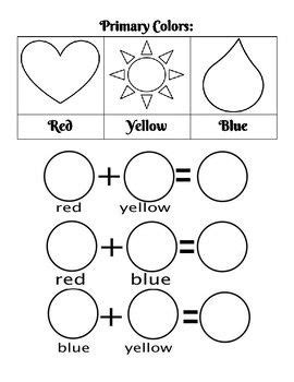 Color Mixing Worksheet For Kindergarten - Brian Harrington's Addition Worksheets