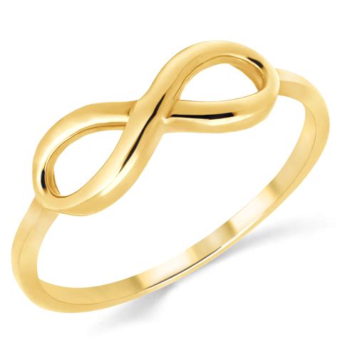 Solid 14K Solid Yellow Gold Infinity Anniversary Ring Band | eBay