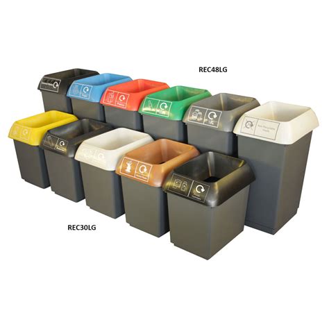 Waste Recycling Bins with Coloured Lids - ESE Direct