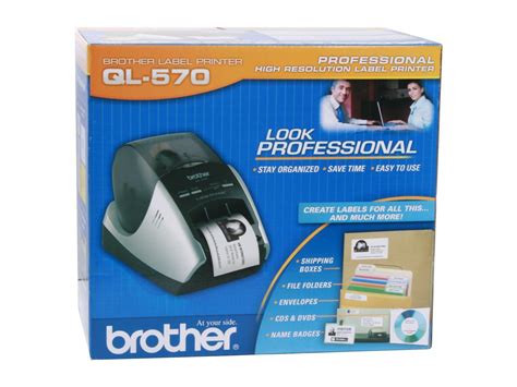 Brother QL-570 QL-570 Professional PC Label Printer, 68 Labels/Min, 5-3/10w x 5-3/5d x 8-1/5h ...