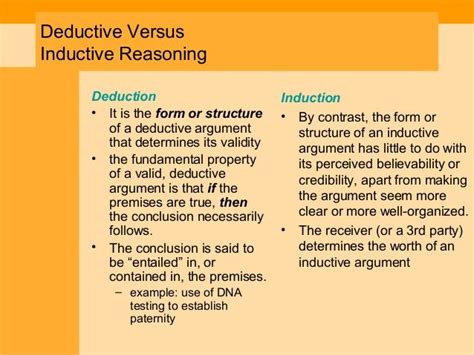 Deduction vs. Induction