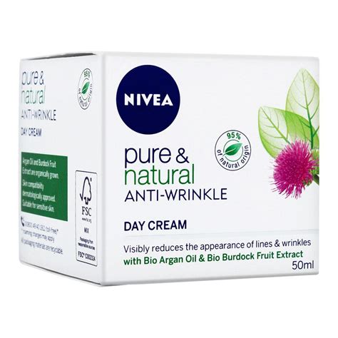 Buy Nivea Pure & Natural Anti-Wrinkle Day Cream, 50ml Online at Best ...